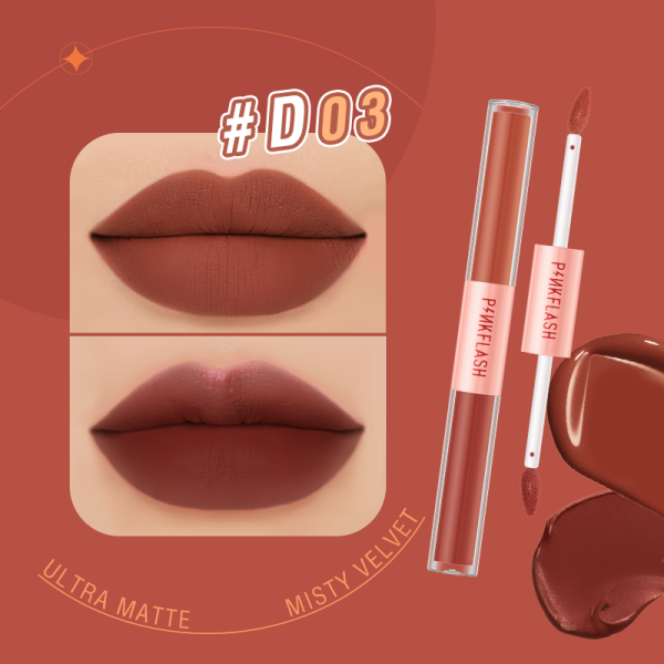 PinkFlash Duo 2-in-1 Liquid Matte Lipstick with Misty Effect PF-L13