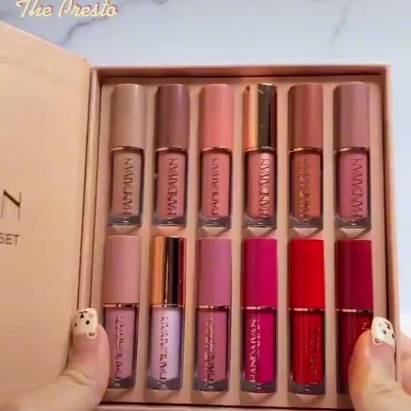 HANDAIYAN Matte Liquid Lipstick Set with 12 Colors, 2.5ml Each