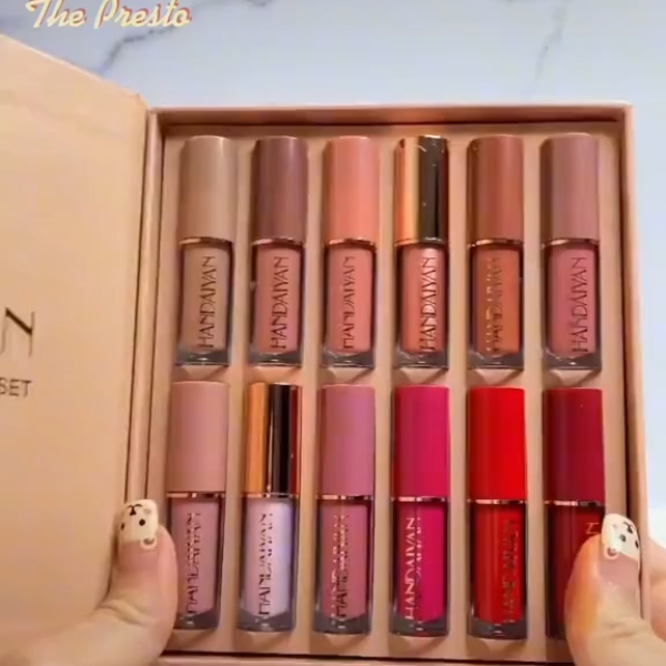 Mocallure Lip Gloss Kit – Pack of 12 Moisturizing Matte Liquid Lipsticks 2.5ml