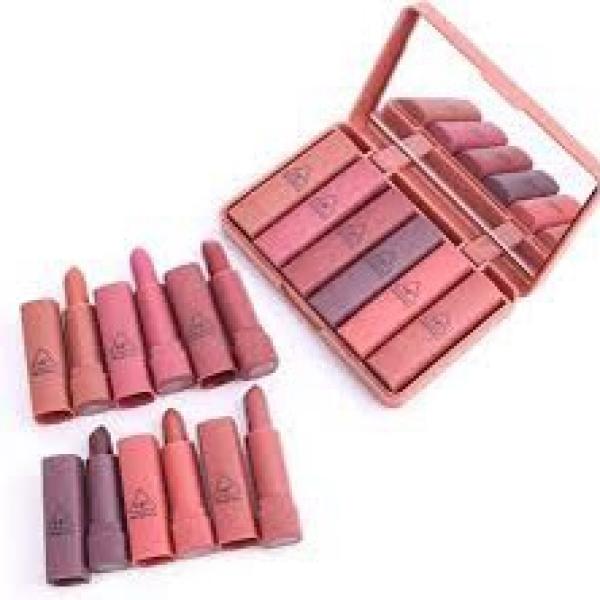 Matte Lipstick Pack of 6 – High-Quality Long-Lasting Lip Colors