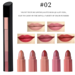 Set of 5 Mini Pen-Style Matte Lipsticks - Waterproof, Long-Lasting, Non-Stick Cup Formula for Girls & Women