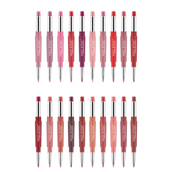 MISS ROSE 2-in-1 Lip Liner and Lipstick - Waterproof, High Pigment