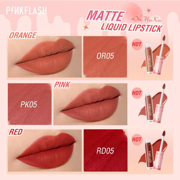 Pinkflash Soft Matte Liquid Lipstick - Waterproof, Moisturizing, Highly Pigmented in 14 Shades