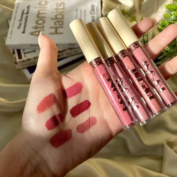 KS ONE 6-Piece Matte Lip Gloss Set with Long-Lasting Moisturizing Formula ZH507