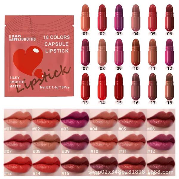 LMG BROTHS Mini Matte Lipstick Pods Set – Portable Travel Size Silky Smooth Finish