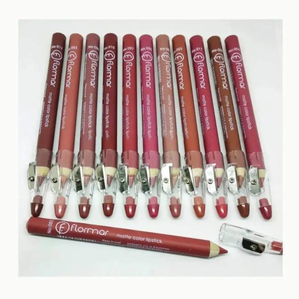 Lip Liner Pencil Set of 12 Shades - Dual Use as Lip Liner & Matte Lipstick