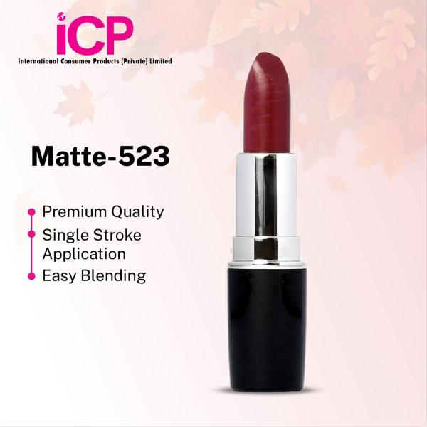 Swiss Miss Crimson Kiss Lipstick M-523 - Long-Lasting Matte with Vitamin E & Beeswax