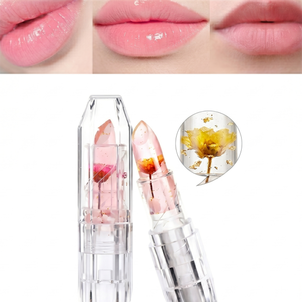 Magic Temperature Color Changing Flower Jelly Lipstick - Waterproof Glossy Crystal Balm