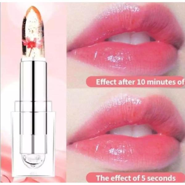 Transparent Color-Changing Flower Jelly Lipstick - High Quality