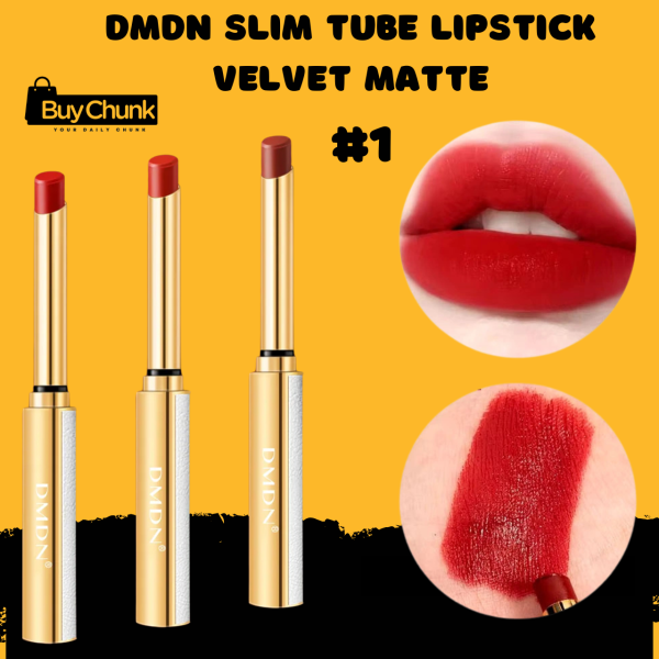DMDN Slim Tube Velvet Matte Lipstick - Long-Lasting, Smudge-Proof, Hydrating Matte Finish
