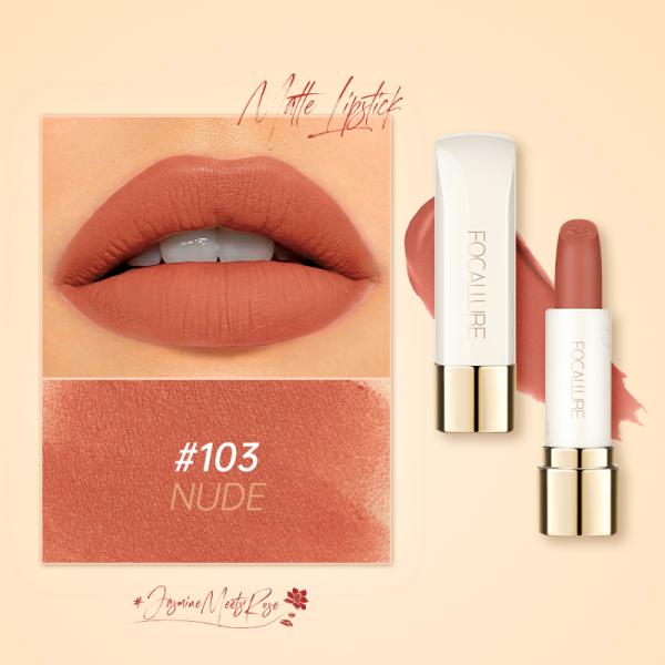 FA 203 Focallure Natural Matte Velvet Lipstick with Rose Jasmine Oil