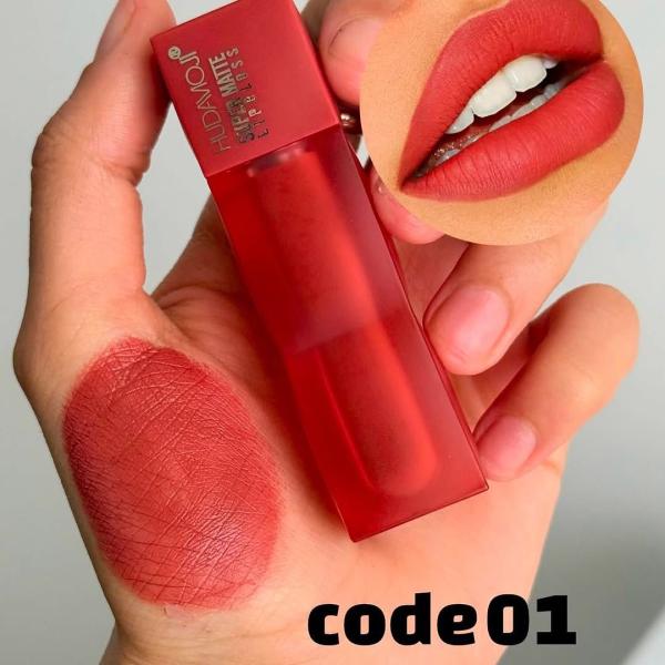 Hudamoji Teddy Matte Lip Gloss with Velvet Finish and Long-Lasting Pigmented Color