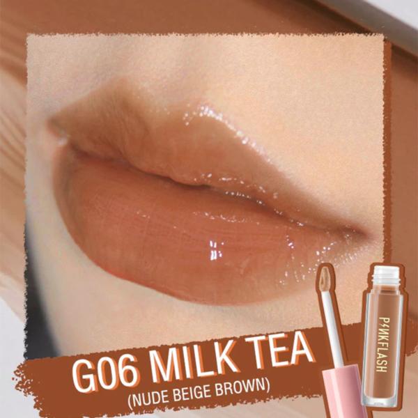 PINKFLASH Thick Lip Gloss Base Makeup - 27g Moisturizing Plumping Lip Shine with Silicone Brush