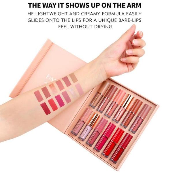 HANDAIYAN Matte Liquid Lipstick Set with 12 Colors, 2.5ml Each