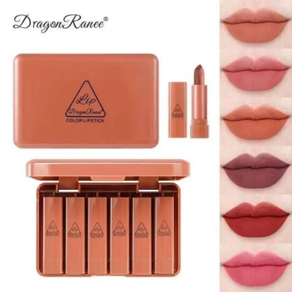 Original Dragon Ranee Mini Lipstick Set Pack of 6 - Imported Matte & Creamy Long-Lasting Lipsticks