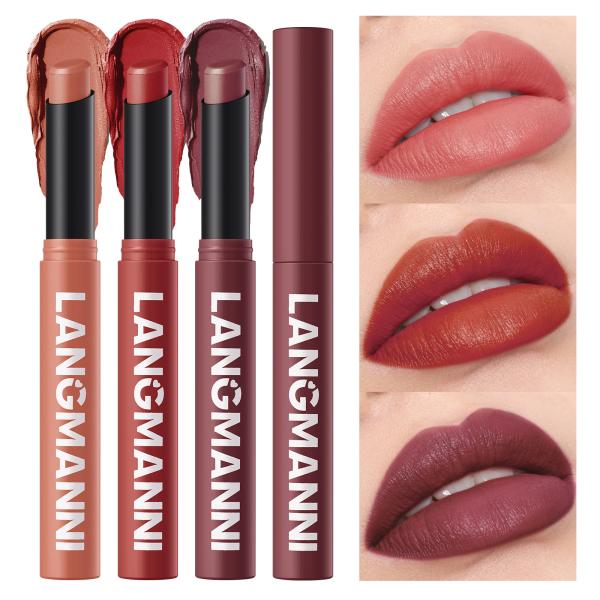 Velvet Matte Lipstick with Hydrating Formula - Waterproof, Long-Lasting & Highly Pigmented Lip Color - 12 Shades