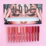 Beautious Matte Lipgloss Set of 12 - Nude and Reddish Shades