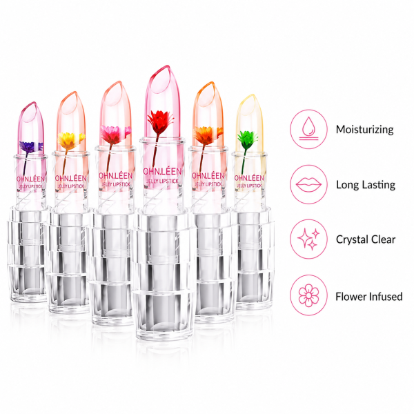 Flower Jelly Color Changing Lipstick with Temperature Activated Moisturizing Formula