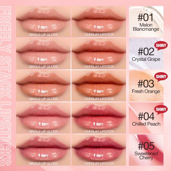 O.TWO.O Crystal Berry Lip Gloss with Vibrant Color and Hydrating Non-Sticky Formula