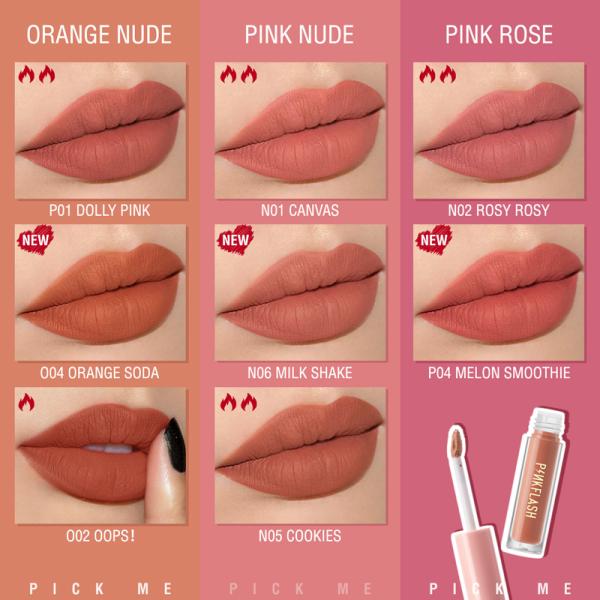 Pinkflash Soft Matte Liquid Lipstick - Waterproof, Moisturizing, Highly Pigmented in 14 Shades