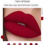 Handaiyan 6-Piece Lip Gloss Set - Velvet Moisturizing Waterproof Matte Lipstick Kit with Non-Stick Formula