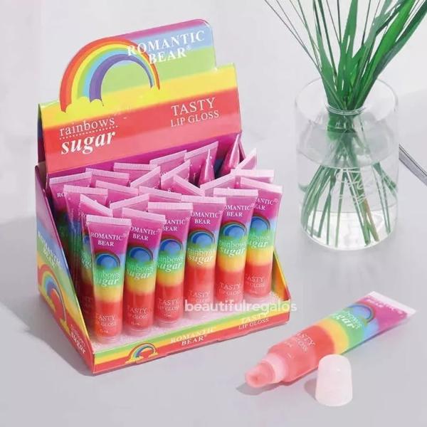Magic Rainbow Sugar Tasty Lip Gloss - Waterproof, Long-Lasting Moisturizer with Rainbow Sugar Flavor