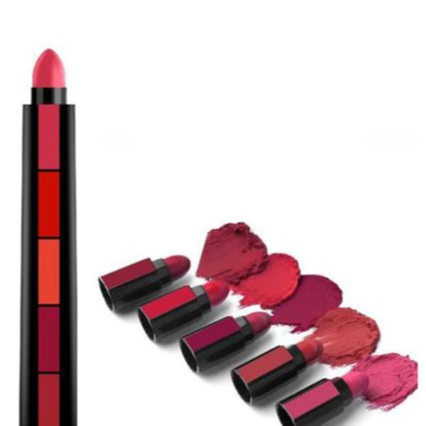 5 in 1 Matte Lipstick Set with Waterproof, Long-Lasting Velvet Matte Finish in Random Shades
