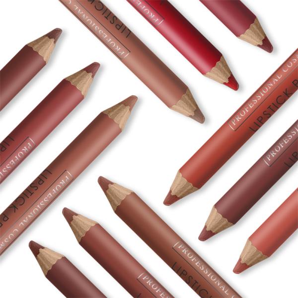 Pack of 2, 3, 6, or 12 Matte Nude Lip Liners - Pigmented Jumbo Lip Pencils for Defined Lips