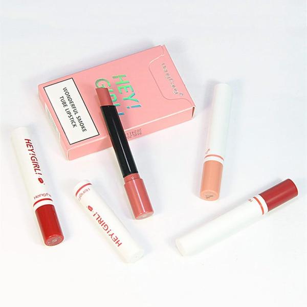 Hey Girl Matte Lipstick Pack of 4 - Long Lasting Velvet Semi-Matte Lip Colors