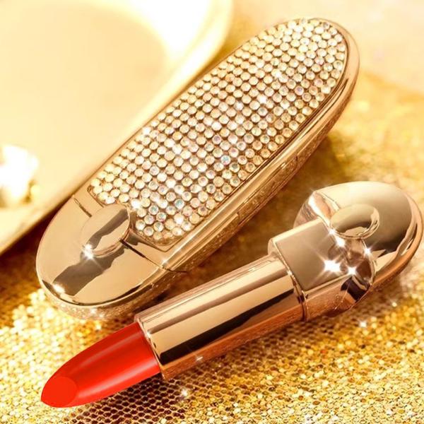 Hengfeng Diamond Radiance Matte Lipstick with Built-In Mirror - Long-Wear Velvet Finish