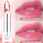 Magic Temperature Color Changing Lipstick 6-Pack with Real Flower in Transparent Jelly Balm