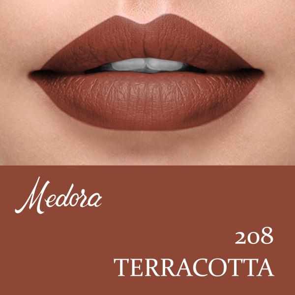 Medor Lipstick Shade 208 Terracotta - Rich Pigmentation & Long Wear