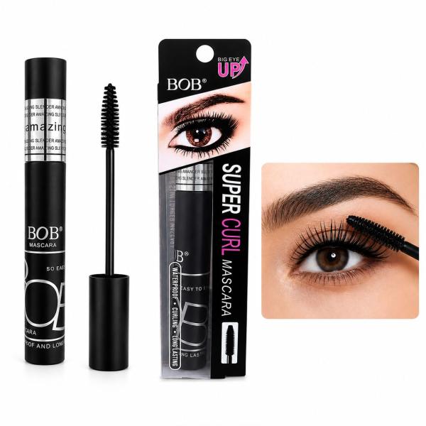 BOB Super Curl Waterproof Mascara - Long Lasting Smudge-Proof Volumizing Black