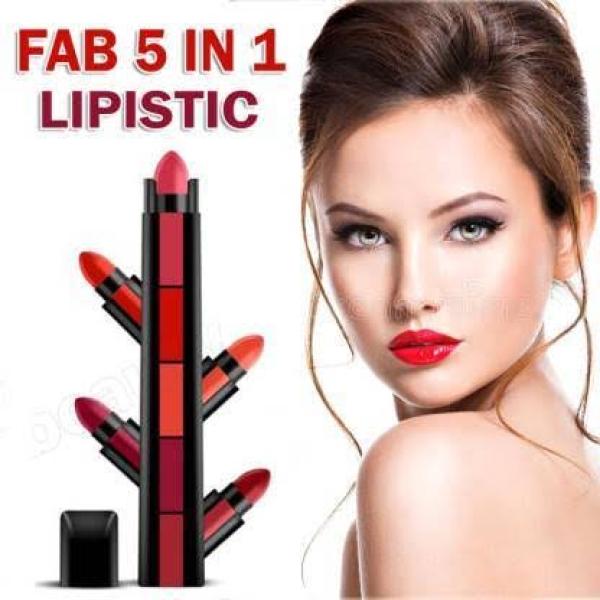 5 in 1 Matte Lipstick Set with Red, Brown, Nude, Pink & Maroon Shades - Long-Lasting Creamy Waterproof Lip Gloss
