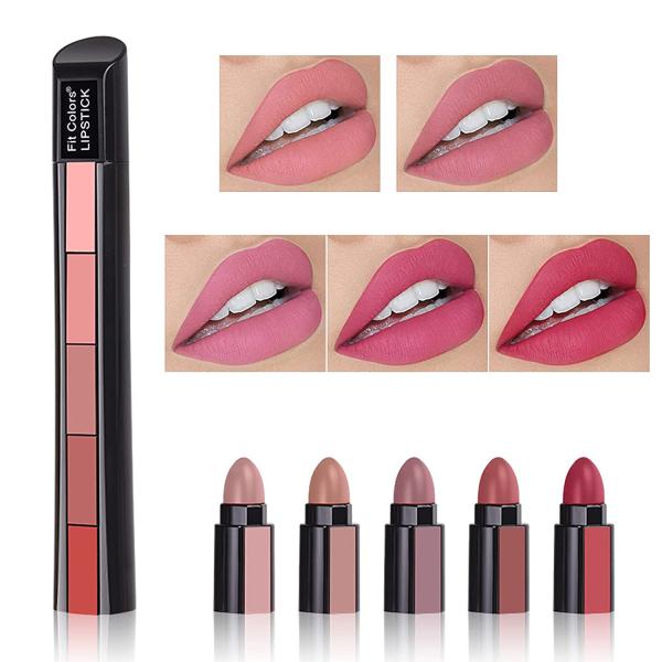 5-in-1 Matte Lipstick Set - Mini Pen Lipsticks in 5 Elegant Shades, Waterproof