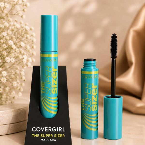COVERGIRL The Super Sizer Volumizing & Lengthening Waterproof Mascara in Black - Long Lasting Smudge Proof
