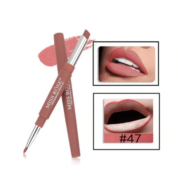 MISS ROSE 2-in-1 Lip Liner and Lipstick - Waterproof, High Pigment