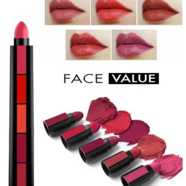 Renée FAB 5 5-In-1 Waterproof Velvet Matte Lipstick Stick - Long-Lasting, Multi-Shade Compact