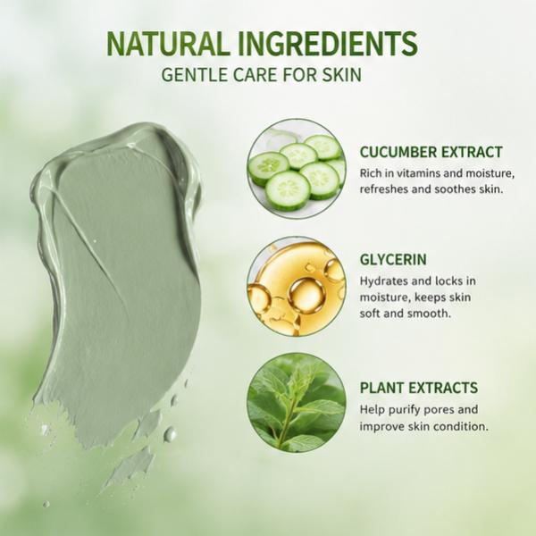 BIOAOUA Cucumber Mud Face Mask 10Pcs Oil Control Refreshing 80g