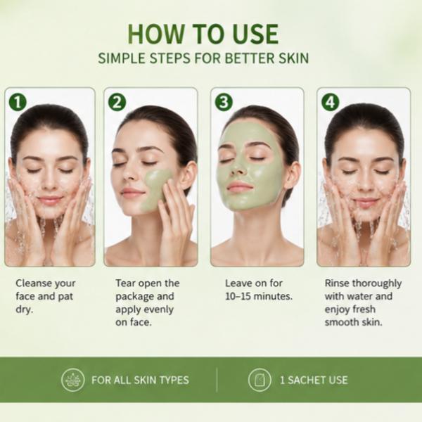 BIOAOUA Cucumber Mud Face Mask 10Pcs Oil Control Refreshing 80g