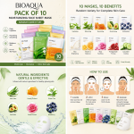 BIOAQUA 10-Pack Moisturizing Face Sheet Masks Random Variety Set
