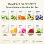 BIOAQUA 10-Pack Moisturizing Face Sheet Masks Random Variety Set