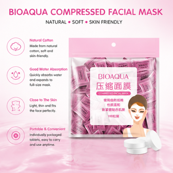 BIOAQUA BQY8128 Compressed Facial Mask Tablets – 25/50/100Pcs