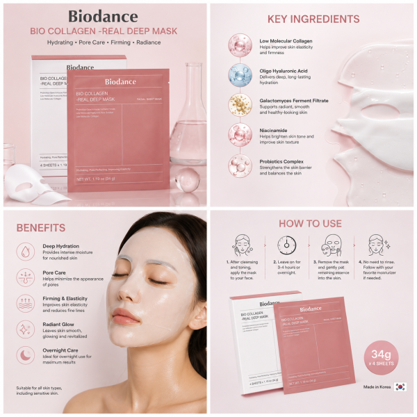 Biodance Bio Collagen Real Deep Mask – 34g Hydrogel Hydrating Care