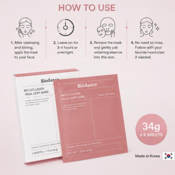 Biodance Bio Collagen Real Deep Mask – 34g Hydrogel Hydrating Care