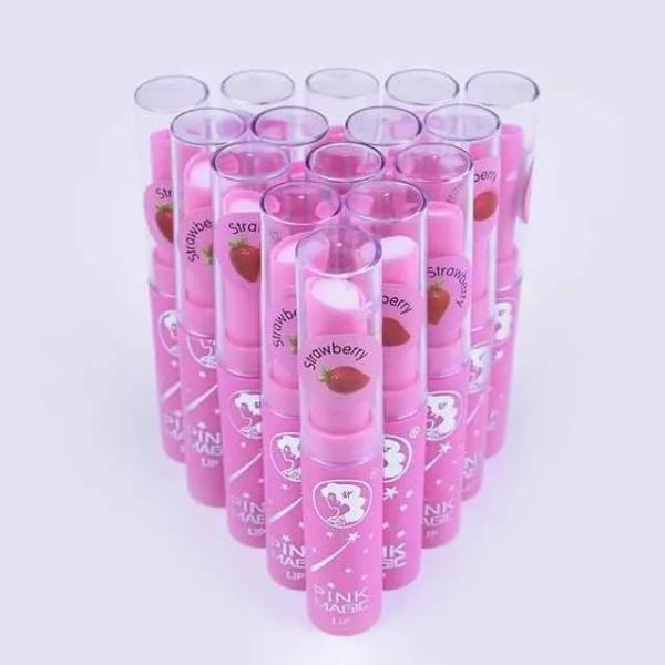 New Pink Magic Lipstick with Strawberry Flavor, Vitamin C, and Color Changing Effect