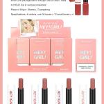 NB Hey Girl Matte Lipstick Pack of 4 Velvet Long-Lasting Semi-Matte Lip Colors