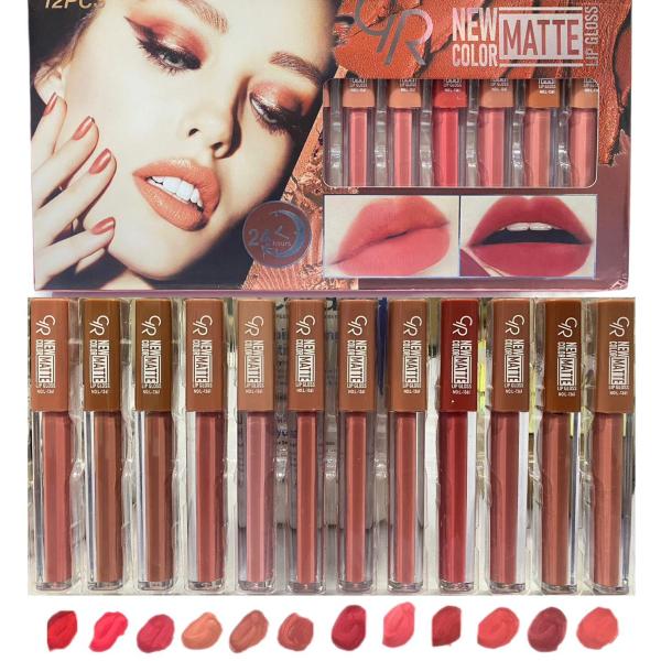 Nude Matte Lip Gloss Pack of 12 - Long-Lasting Waterproof Liquid Lipsticks