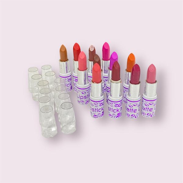 Matte Lipstick Pack of 12 Vibrant Waterproof Colors - Long-Lasting & Moisturizing