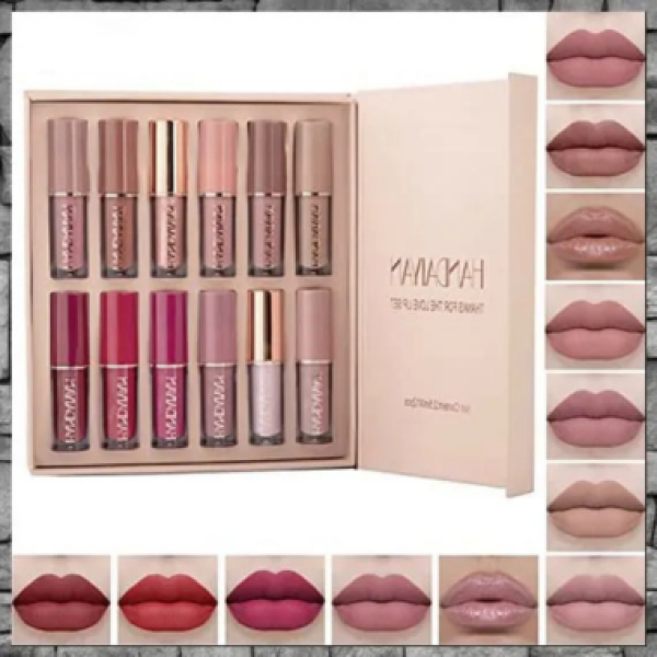 HANDAIYAN 12 Colors Matte Liquid Lipstick Set, 2.5ml Each, Model 0695